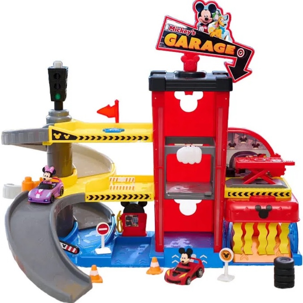 Mickey Mouse Ready to Race Garage, Lights and Sounds car wash Disney